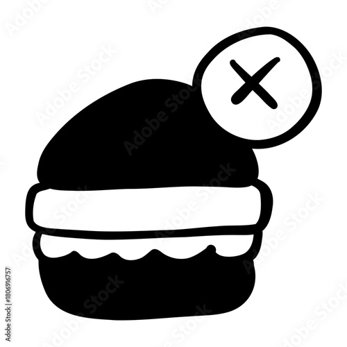 No Junk food hand drawn icon