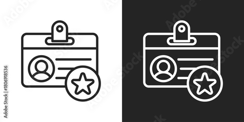 Qualified Icon In Line Version On Black And White Background