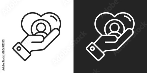 Nurture Icon In Line Version On Black And White Background