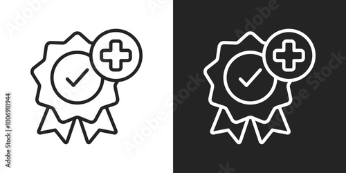 Benefit Icon In Line Version On Black And White Background