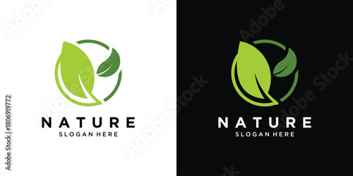 Green leaf nature logo vector design