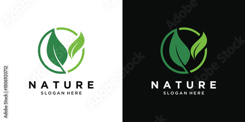 Green leaf nature logo vector design