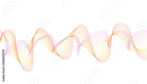Warm abstract waveform, summer wave pattern, light trail graphic,