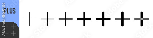 Plus Icon Color | Pluses | Cross Symbol | Addition Logo | Positive Sign | Isolated Transparent | Variations