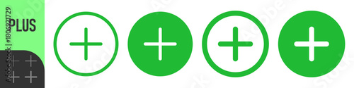 Plus Icon Color | Pluses | Cross Symbol | Addition Logo | Positive Sign | Isolated Transparent | Variations