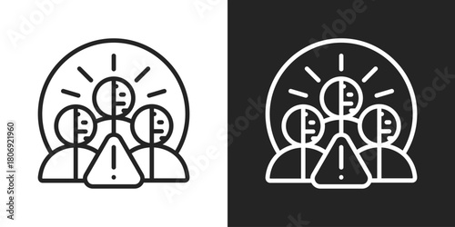 Exposure Icon In Line Version On Black And White Background