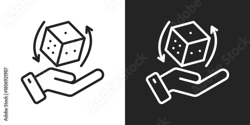 Probabilities Icon In Line Version On Black And White Background