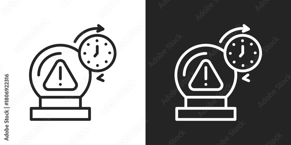Fototapeta premium Prediction Icon In Line Version On Black And White Background