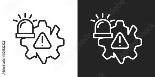 Faults Icon In Line Version On Black And White Background