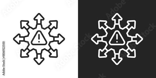 Diversification Icon In Line Version On Black And White Background