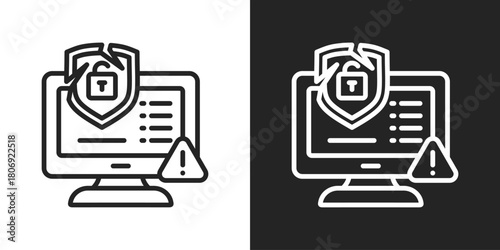 Breaches Icon In Line Version On Black And White Background