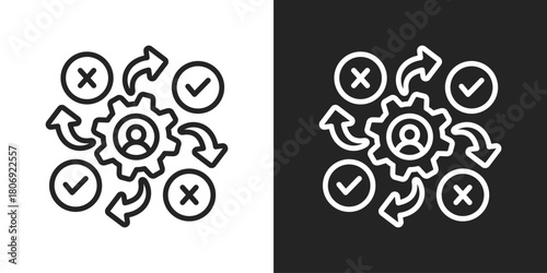 Pathways Icon In Line Version On Black And White Background