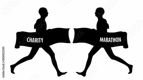 Support a cause with this charity marathon design, perfect for fundraising campaigns, social media, or event promotions for a great cause, originally from vector art