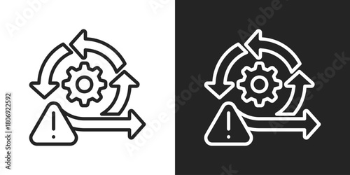 Iterations Icon In Line Version On Black And White Background