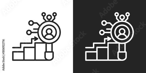 Escalation Icon In Line Version On Black And White Background