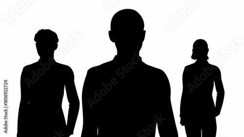 Dynamic team silhouettes showcase collaboration, partnership, and teamwork, perfect for modern business presentations and corporate communications, professional vibe