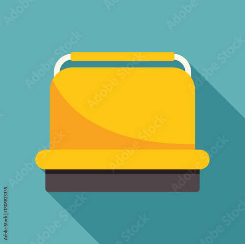 Comfortable yellow double seat in public transport waiting for passengers