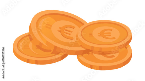 Euro coins currency investment finance wealth savings money cash pile earnings income golden europe economy