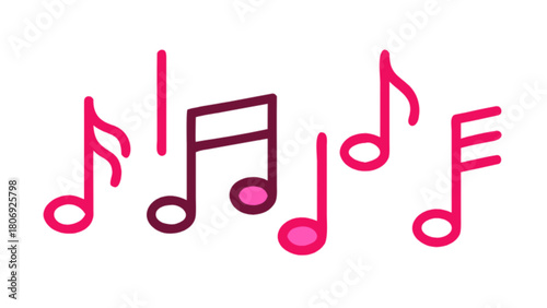 Musical notes vector illustration for music education and creative projects and graphic design use