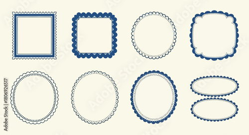 Elegant Collection of Decorative Frames with Scalloped Edges for Artistic Designs