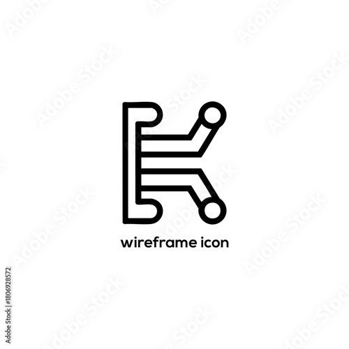 Wireframe layout icon vector illustration representing website structure and user interface design prototype for digital mobile app development projects

