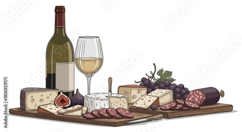 Wine and Cheese Delight A Gourmet Picnic Still Life