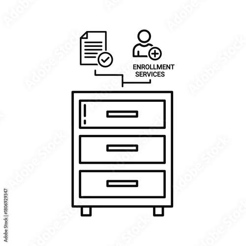 Enrollment services document storage and administration icon