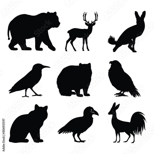 animal silhouette set