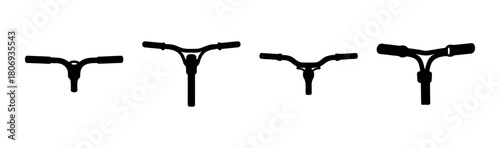 Scooter and bicycle handlebars set in silhouette form