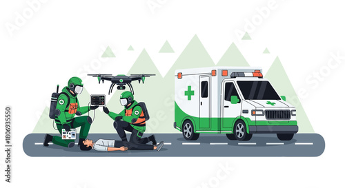 Innovative drone technology advancing emergency medical support at accident scene for faster