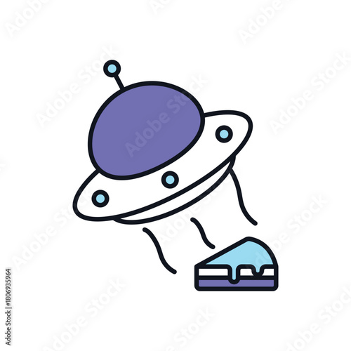 Flying Ufo vector icon