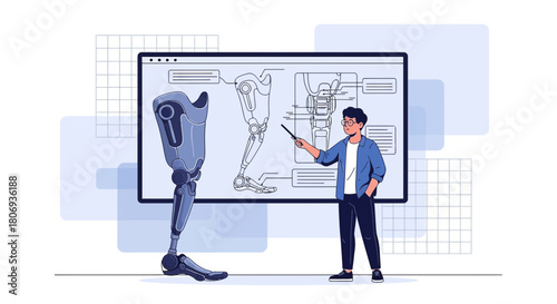 Innovative prosthetic leg design presentation showcasing advanced engineering features for