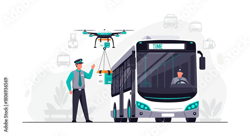 Innovative urban delivery system using drones and buses for modern city logistics efficiently