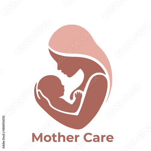 Mom And Baby Logo , Baby Care Logo Design Concept Template 