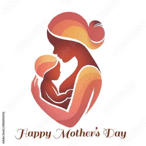 Mother and baby logo vector symbol