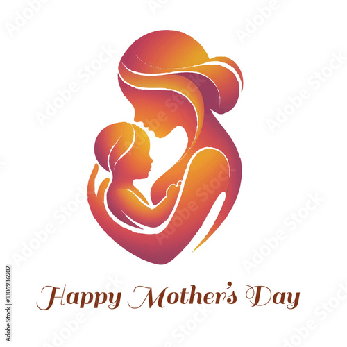 Mother and baby logo vector symbol