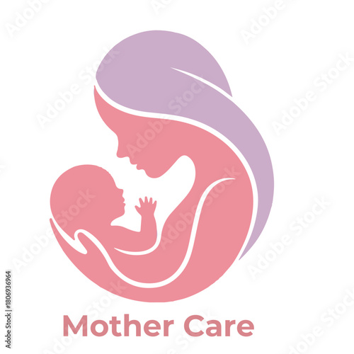 Mother and baby logo vector symbol