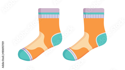Mockup of pair of socks with customizable logo design and customizable background.