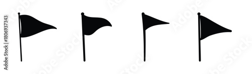 Black pennant flag icons for location, goal, and marking