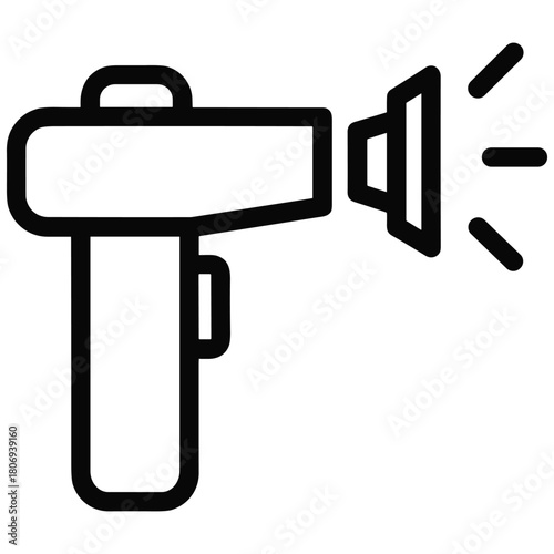 Megaphone icon with sound waves for announcement or protest