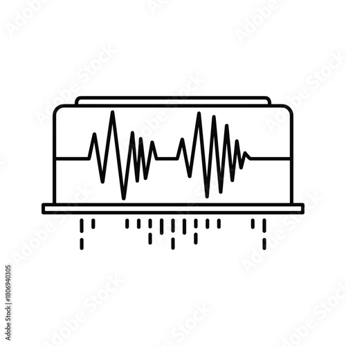 Seismograph line icon representing activity, data, and measurement