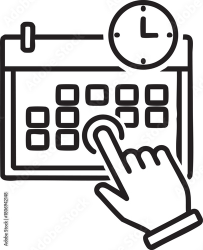 Vector calendar icon business set illustration for web button and internet date design