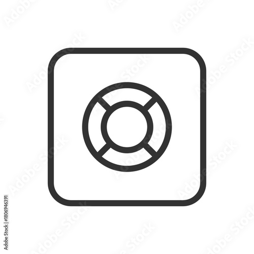 Protection, Security Lifebuoy line icon – lifebuoy outline vector for emergency support, safety aid, help center UI