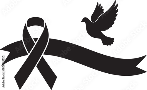 World aids day awareness ribbon dove symbol hope solidarity support global health charity cause