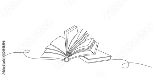 line art of open book