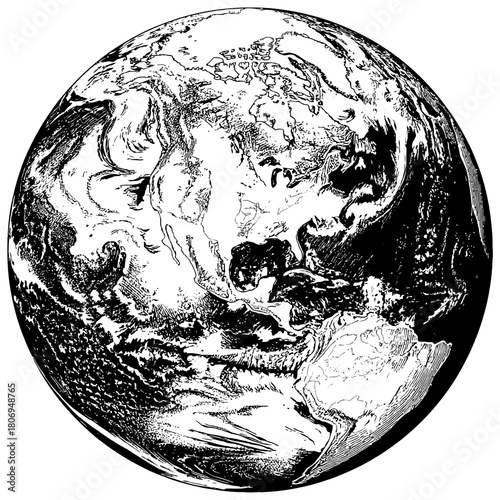 Earth from space showing North America and Atlantic Ocean