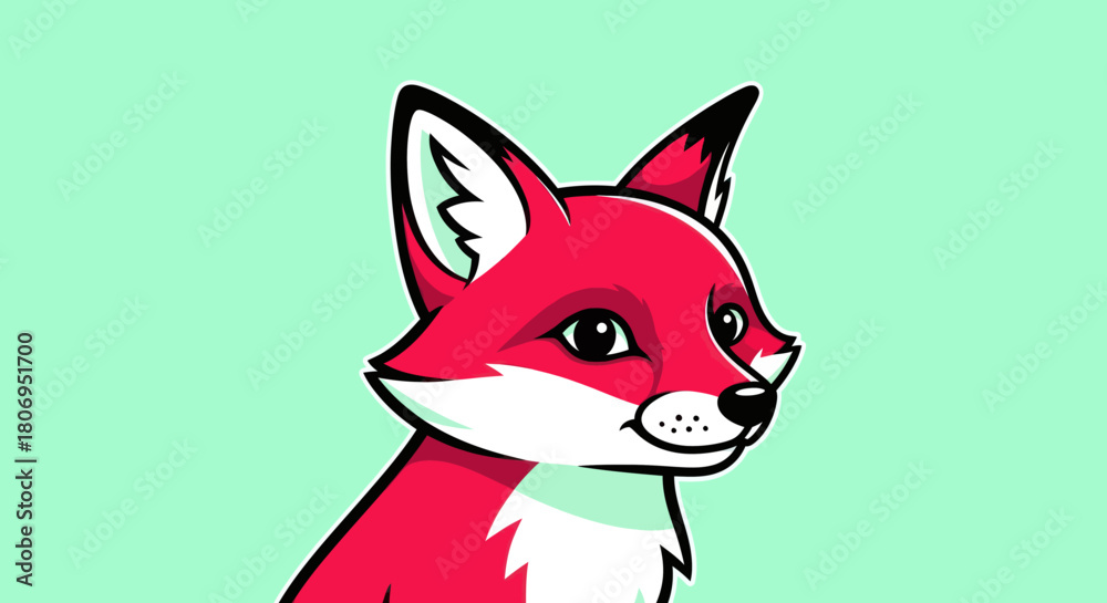 Obraz premium Vibrant red fox portrait with attentive gaze and detailed features.