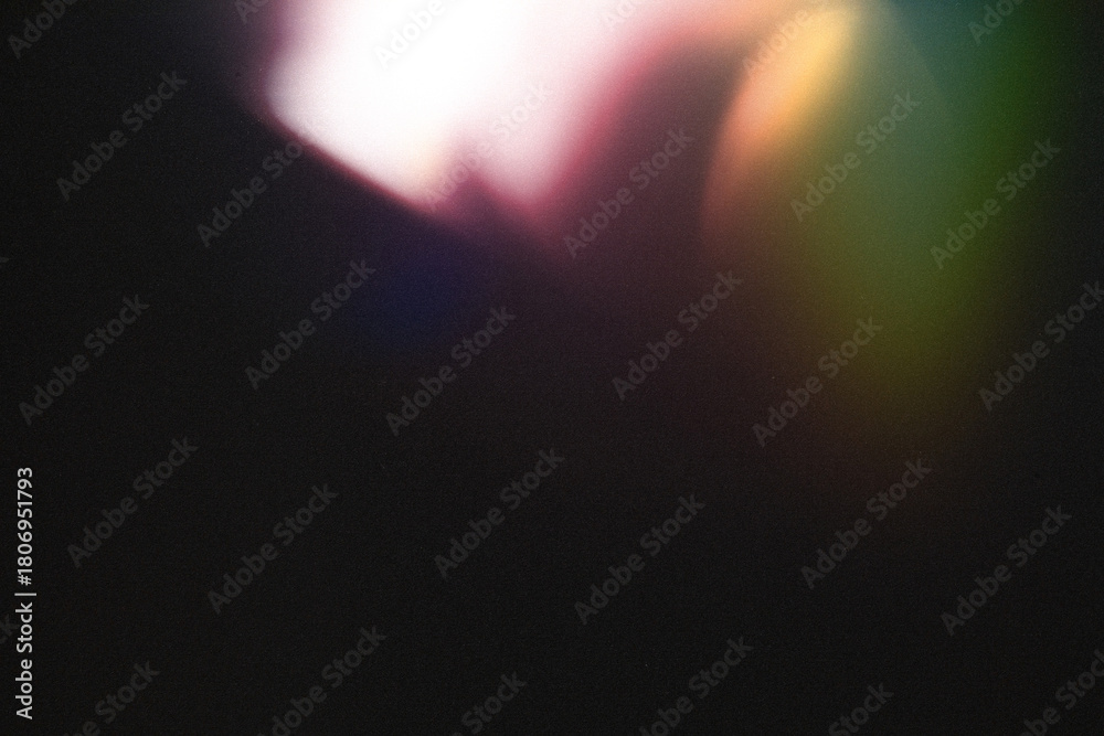 Obraz premium light leaks overlay effect with colorful blur light,retro film distressed flare light leak on black background,abstract grunge analog film burn red light leak,Leaked camera poster photo effect mockup