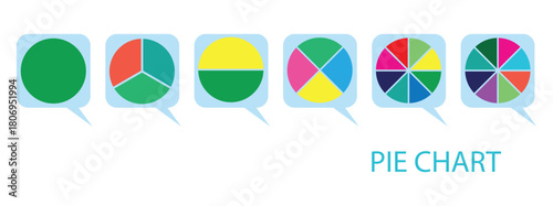 Infographic Elements, pie chart set icon, business elements. Business colorful pie chart template with circle in the center. Pie chart set, Circle icons for infographic. 