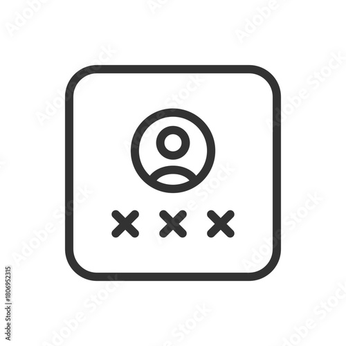 Protection, Security User Password Login line icon – user, password and login arrow outline vector for secure authentication, credential entry, user access UI